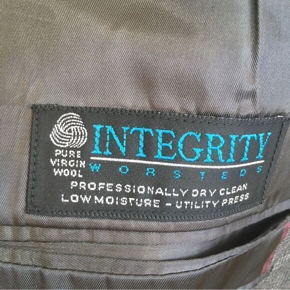 VINTAGE HART, SHAFFNER & MARX 100% WOOL DOUBLE BREASTED SUIT IN GRAY - Picture 8 of 13